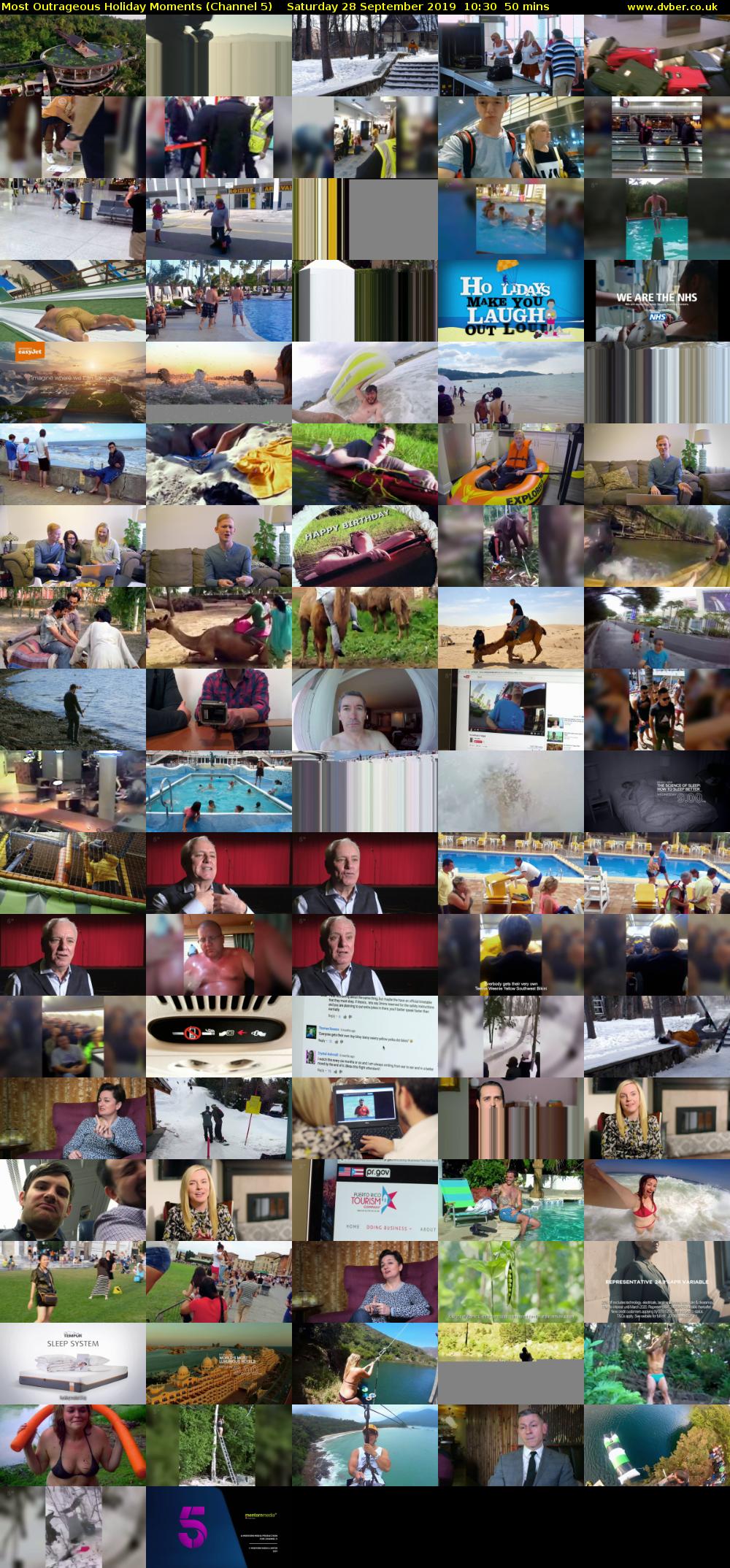 Most Outrageous Holiday Moments (Channel 5) Saturday 28 September 2019 10:30 - 11:20