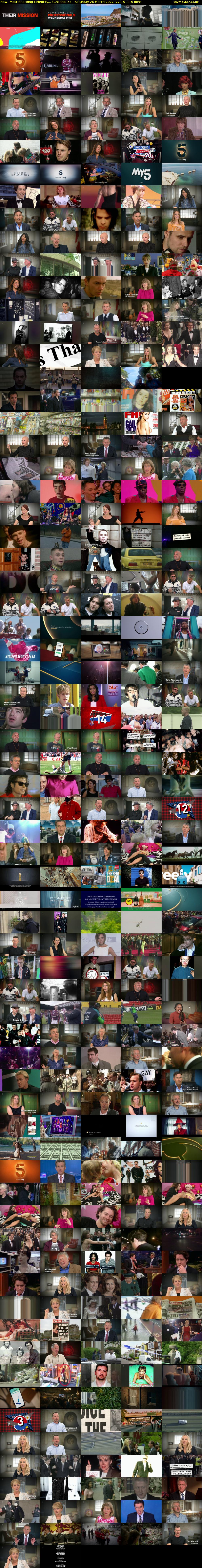 Most Shocking Celebrity... (Channel 5) Saturday 26 March 2022 22:15 - 00:10