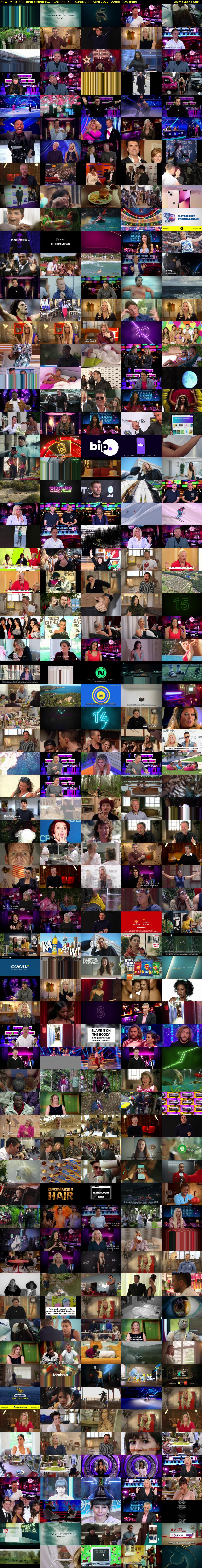 Most Shocking Celebrity... (Channel 5) Sunday 24 April 2022 22:55 - 00:55