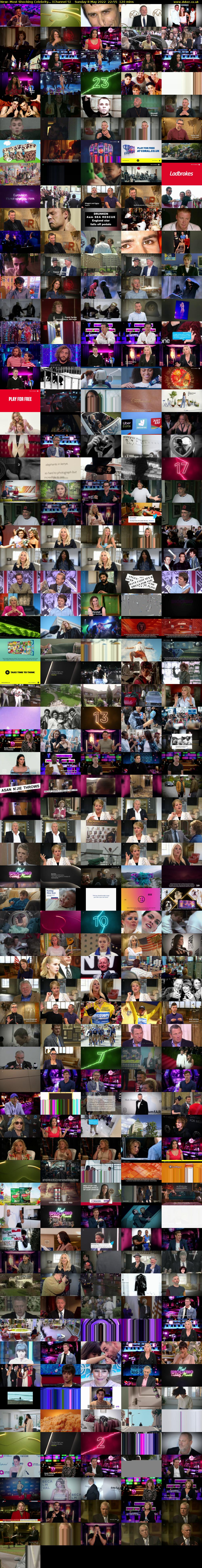 Most Shocking Celebrity... (Channel 5) Sunday 8 May 2022 22:55 - 00:55
