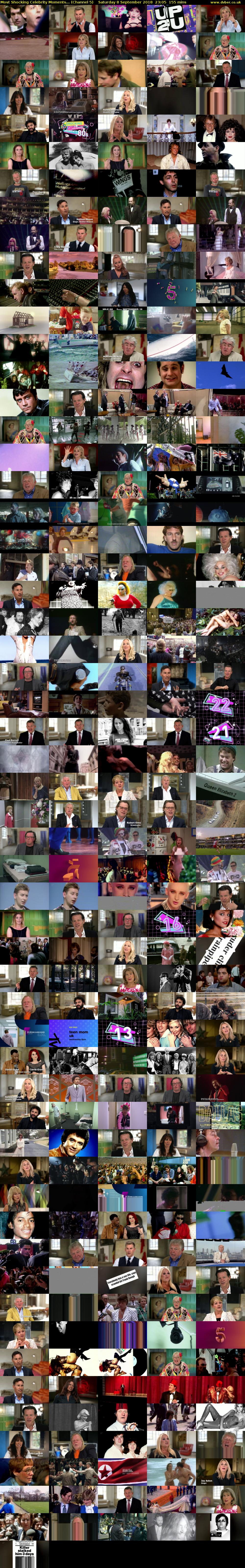 Most Shocking Celebrity Moments... (Channel 5) Saturday 8 September 2018 23:05 - 01:40