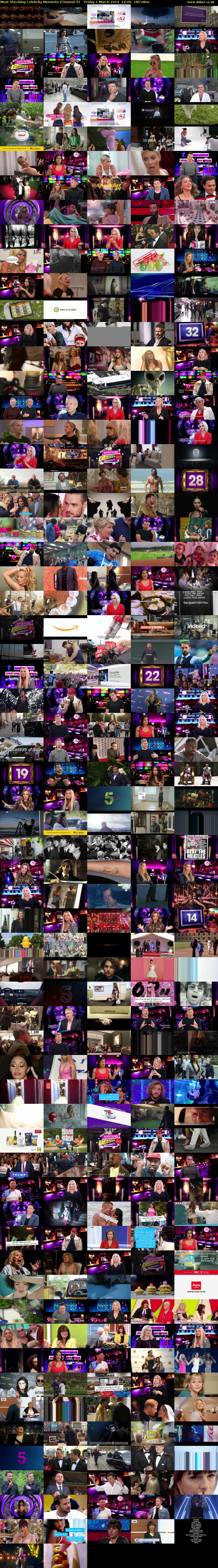 Most Shocking Celebrity Moments (Channel 5) Friday 1 March 2019 22:00 - 01:00