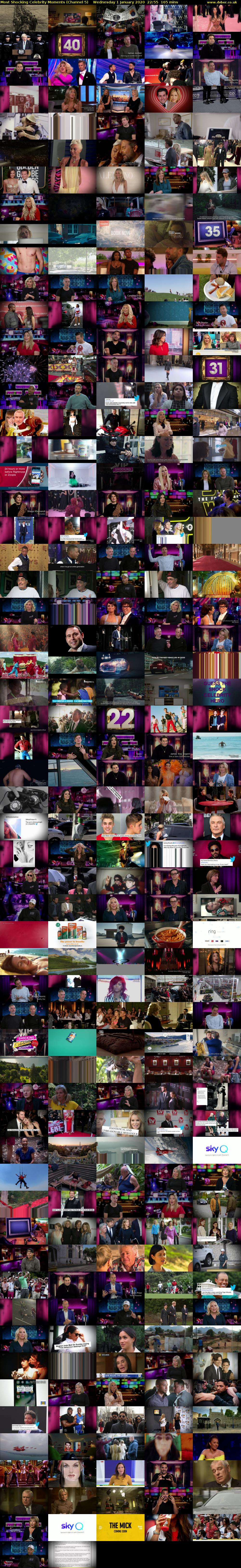 Most Shocking Celebrity Moments (Channel 5) Wednesday 1 January 2020 22:55 - 01:40