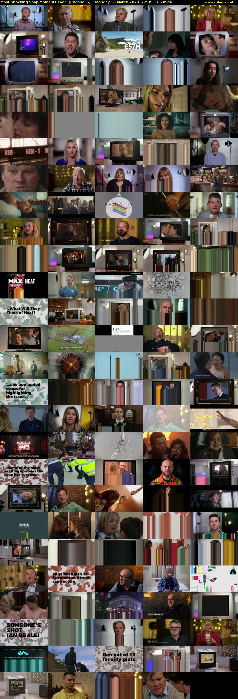 Most Shocking Soap Moments Ever! (Channel 5) Monday 16 March 2020 22:35 - 01:20