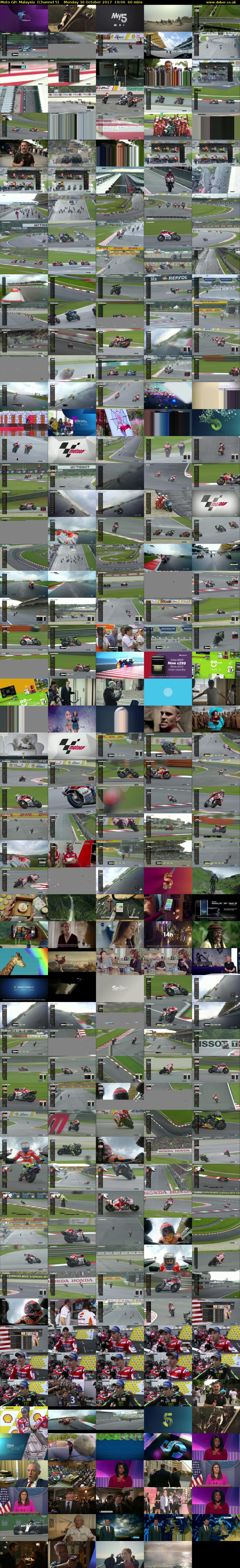 Moto GP: Malaysia  (Channel 5) Monday 30 October 2017 19:00 - 20:00