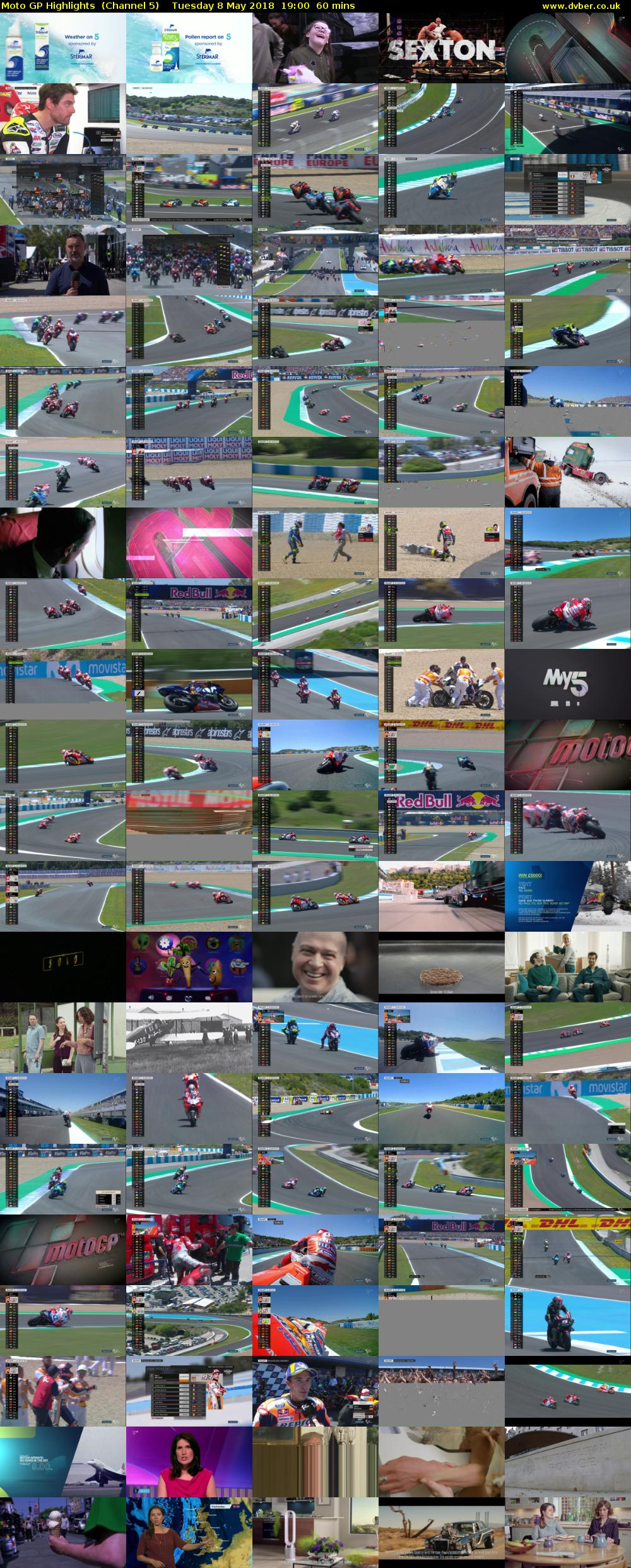 Moto GP Highlights  (Channel 5) Tuesday 8 May 2018 19:00 - 20:00