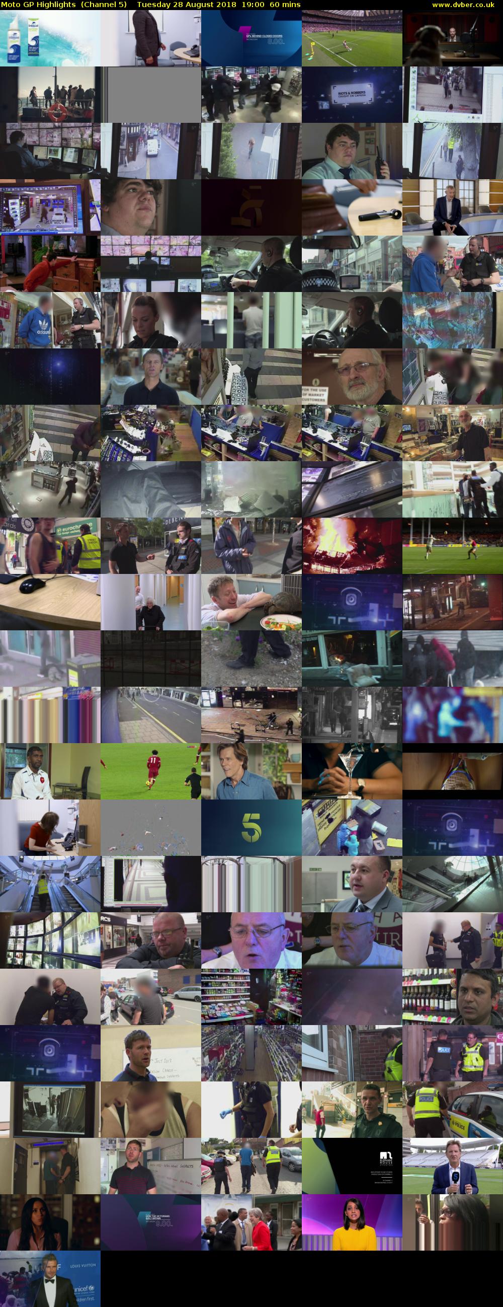 Moto GP Highlights  (Channel 5) Tuesday 28 August 2018 19:00 - 20:00