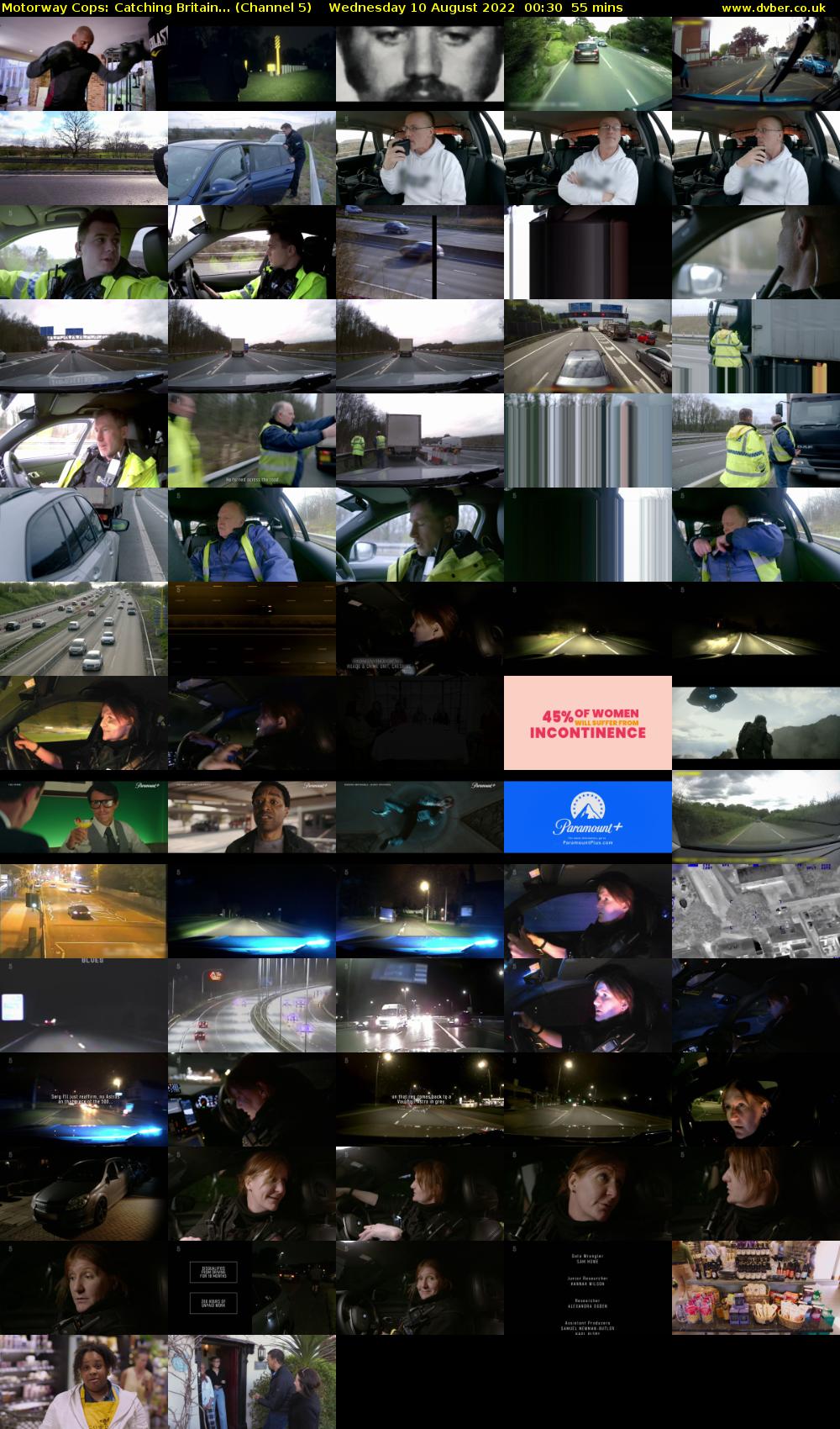 Motorway Cops: Catching Britain... (Channel 5) Wednesday 10 August 2022 00:30 - 01:25
