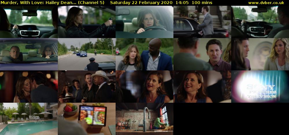 Murder, With Love: Hailey Dean... (Channel 5) Saturday 22 February 2020 14:05 - 15:45