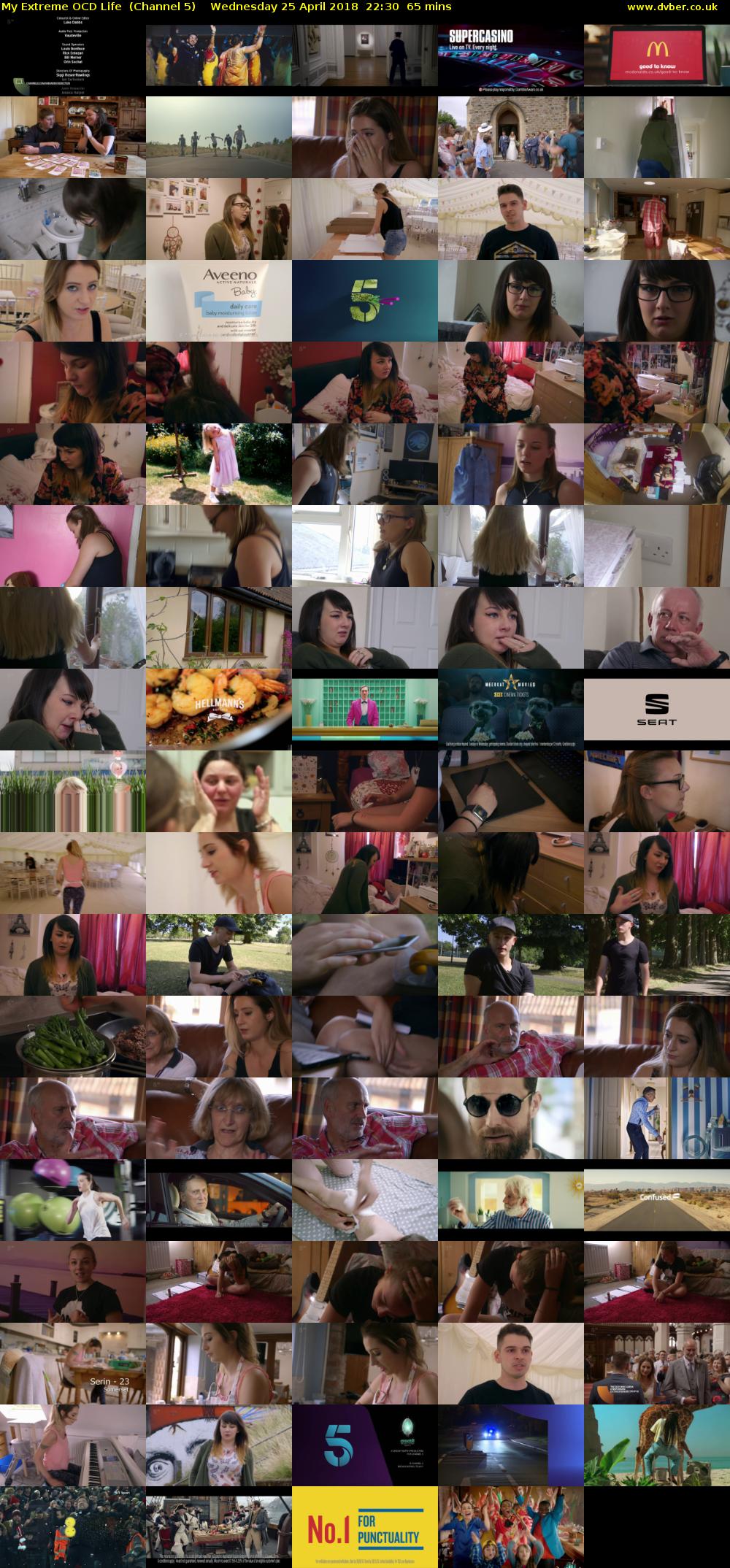 My Extreme OCD Life  (Channel 5) Wednesday 25 April 2018 22:30 - 23:35