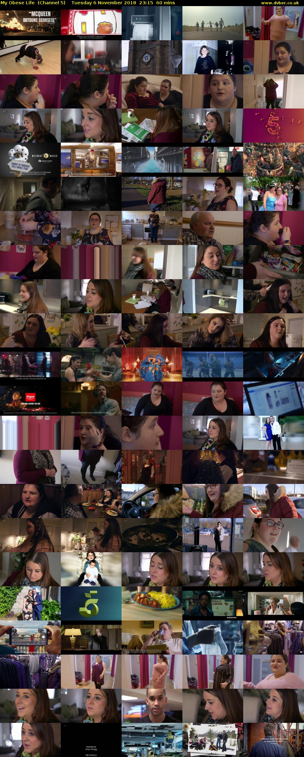 My Obese Life  (Channel 5) Tuesday 6 November 2018 23:15 - 00:15