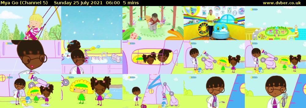 Mya Go (Channel 5) Sunday 25 July 2021 06:00 - 06:05