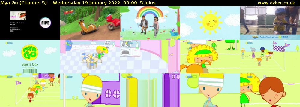 Mya Go (Channel 5) Wednesday 19 January 2022 06:00 - 06:05