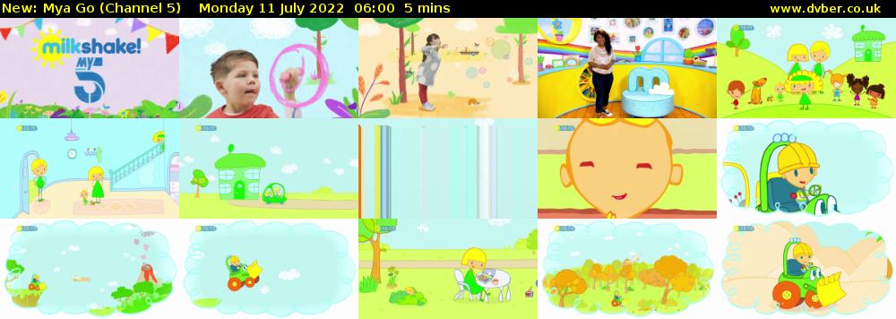 Mya Go (Channel 5) Monday 11 July 2022 06:00 - 06:05