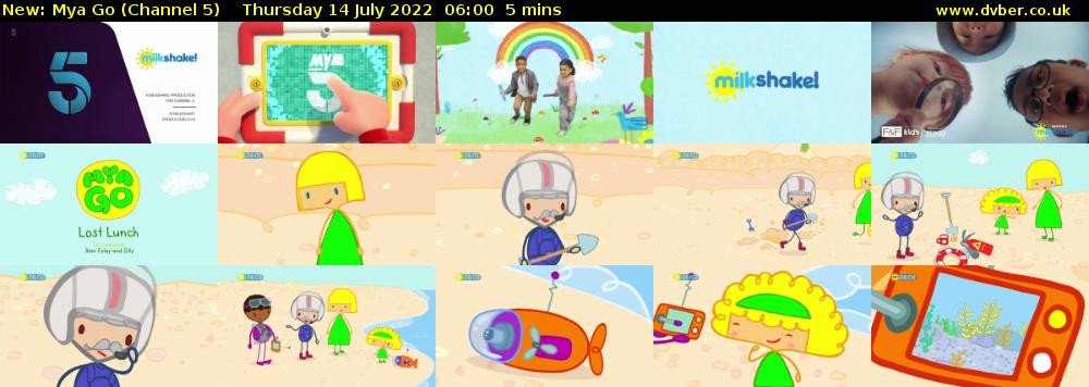 Mya Go (Channel 5) Thursday 14 July 2022 06:00 - 06:05
