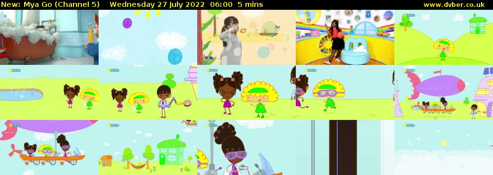 Mya Go (Channel 5) Wednesday 27 July 2022 06:00 - 06:05