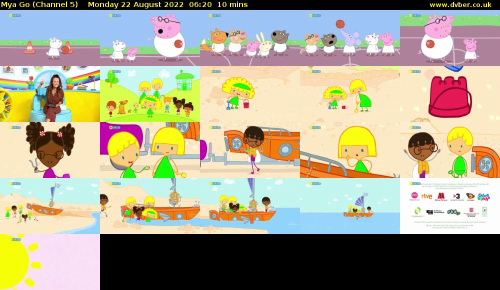 Mya Go (Channel 5) Monday 22 August 2022 06:20 - 06:30