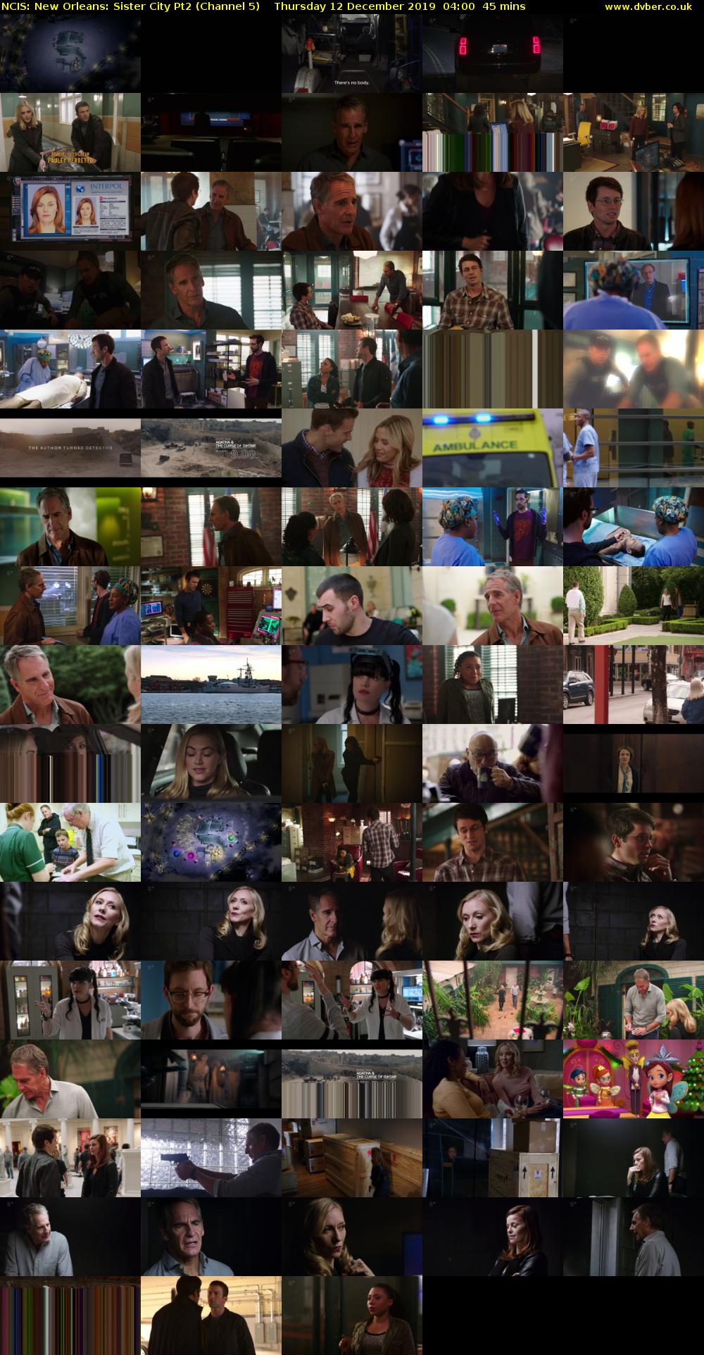 NCIS: New Orleans: Sister City Pt2 (Channel 5) Thursday 12 December 2019 04:00 - 04:45