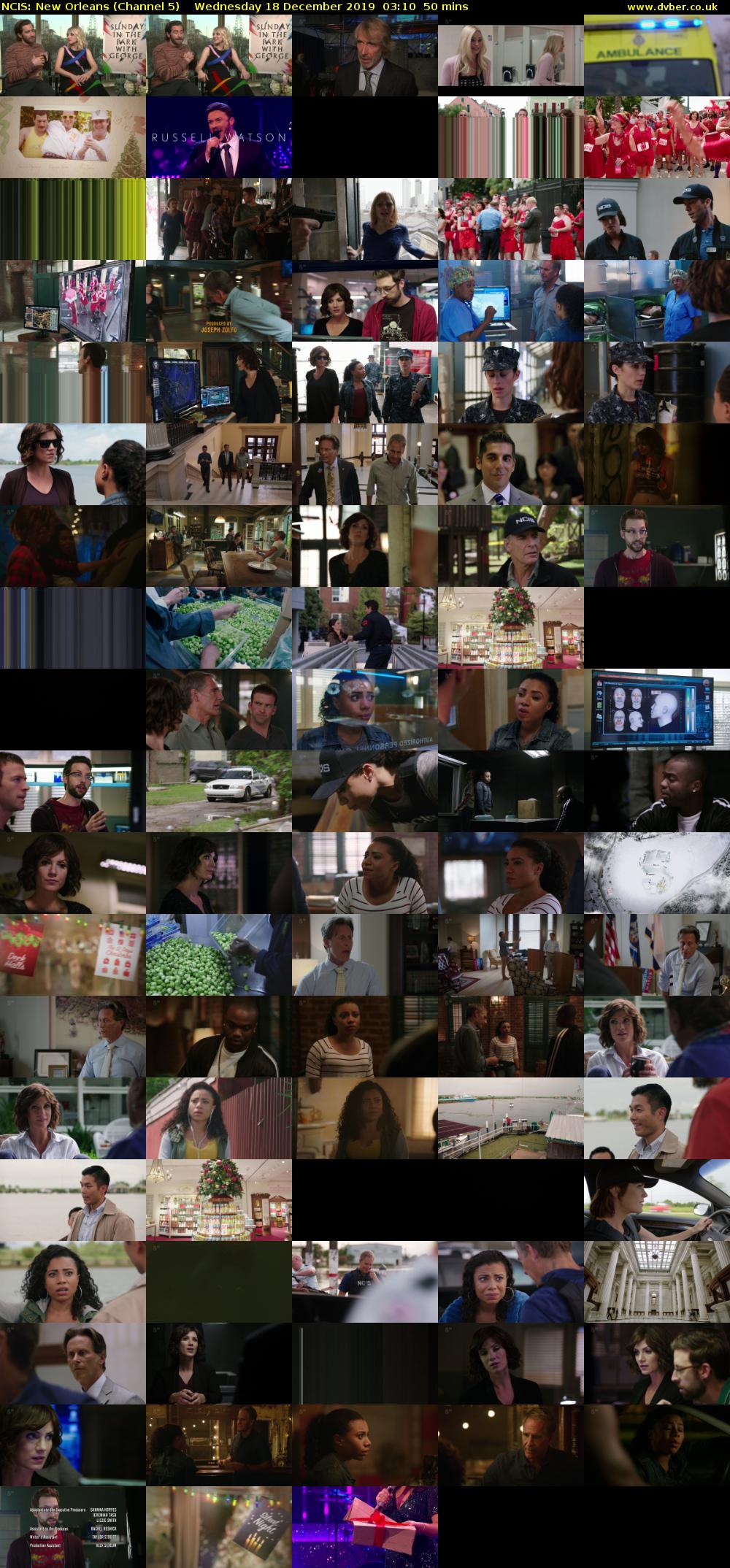 NCIS: New Orleans (Channel 5) Wednesday 18 December 2019 03:10 - 04:00