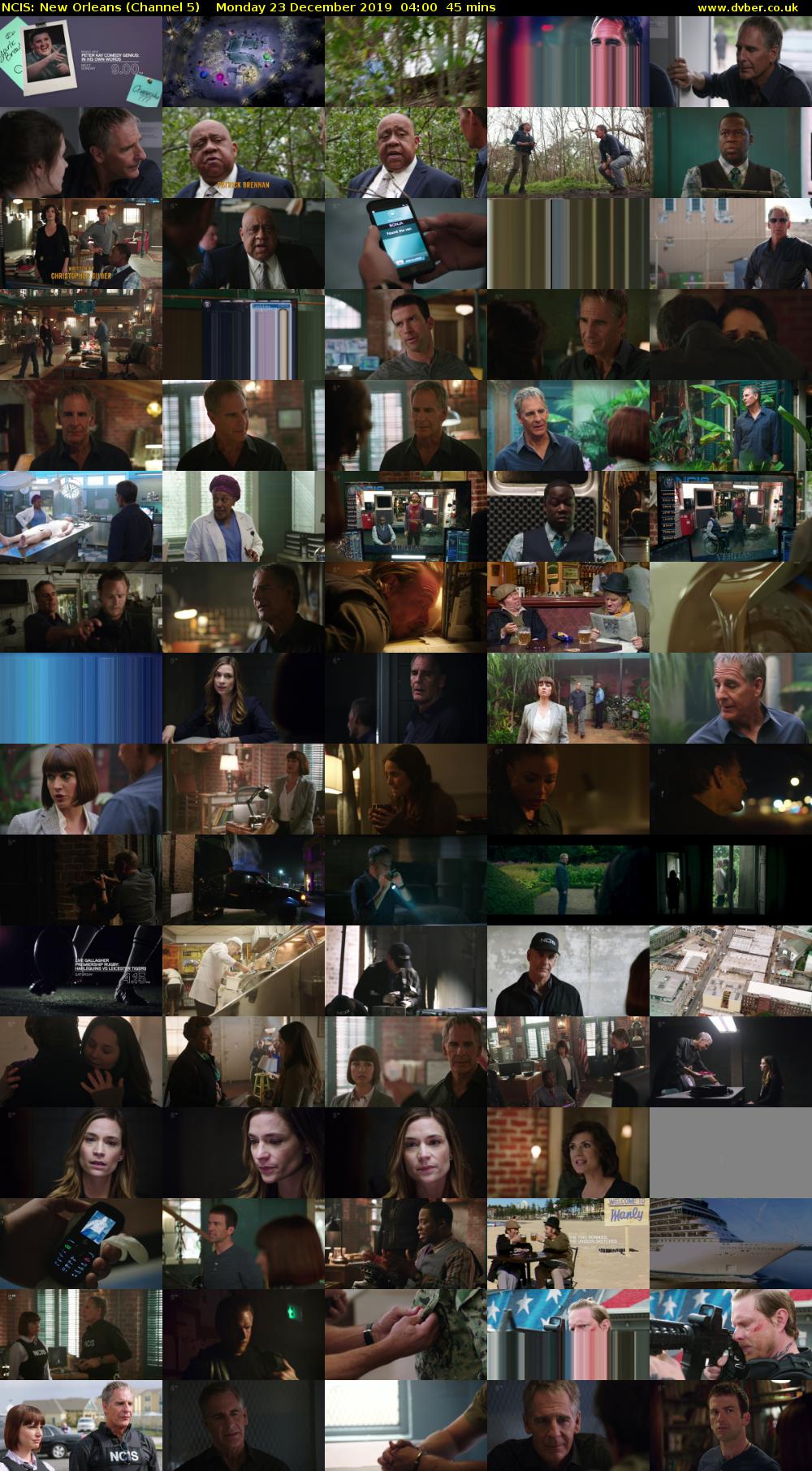 NCIS: New Orleans (Channel 5) Monday 23 December 2019 04:00 - 04:45