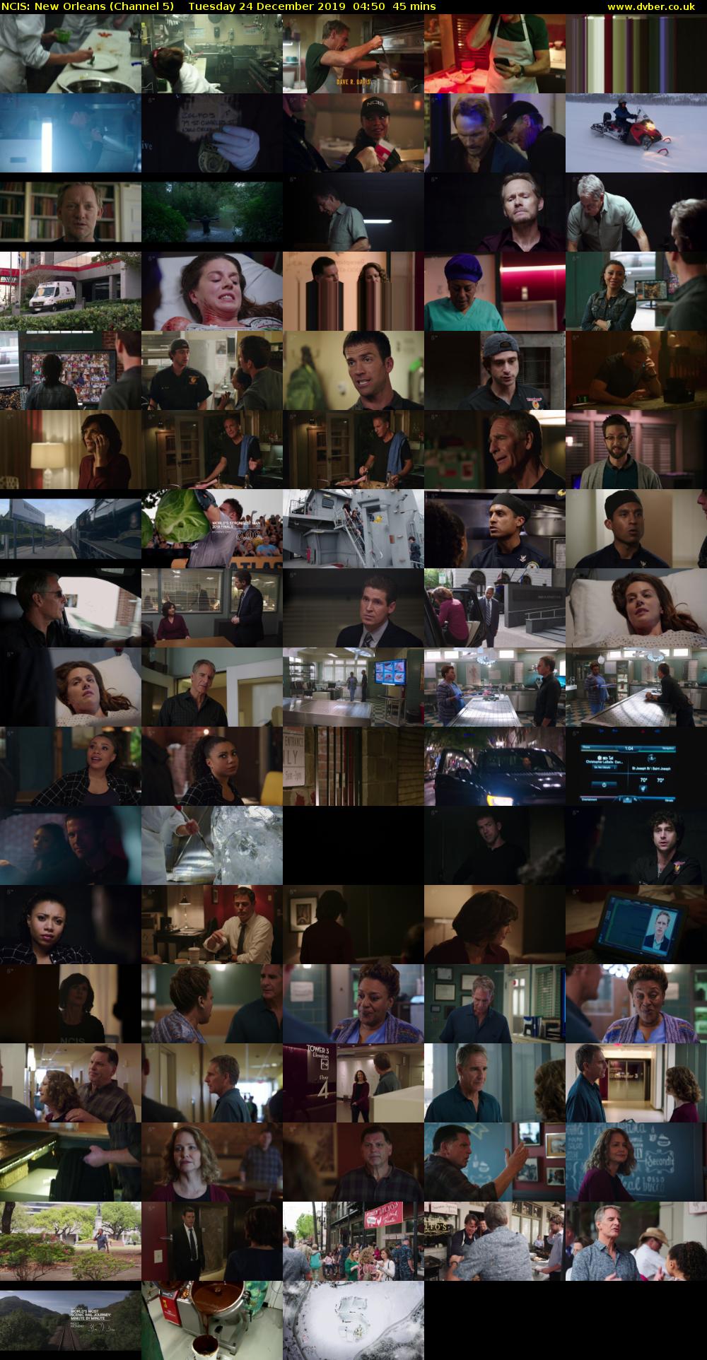 NCIS: New Orleans (Channel 5) Tuesday 24 December 2019 04:50 - 05:35