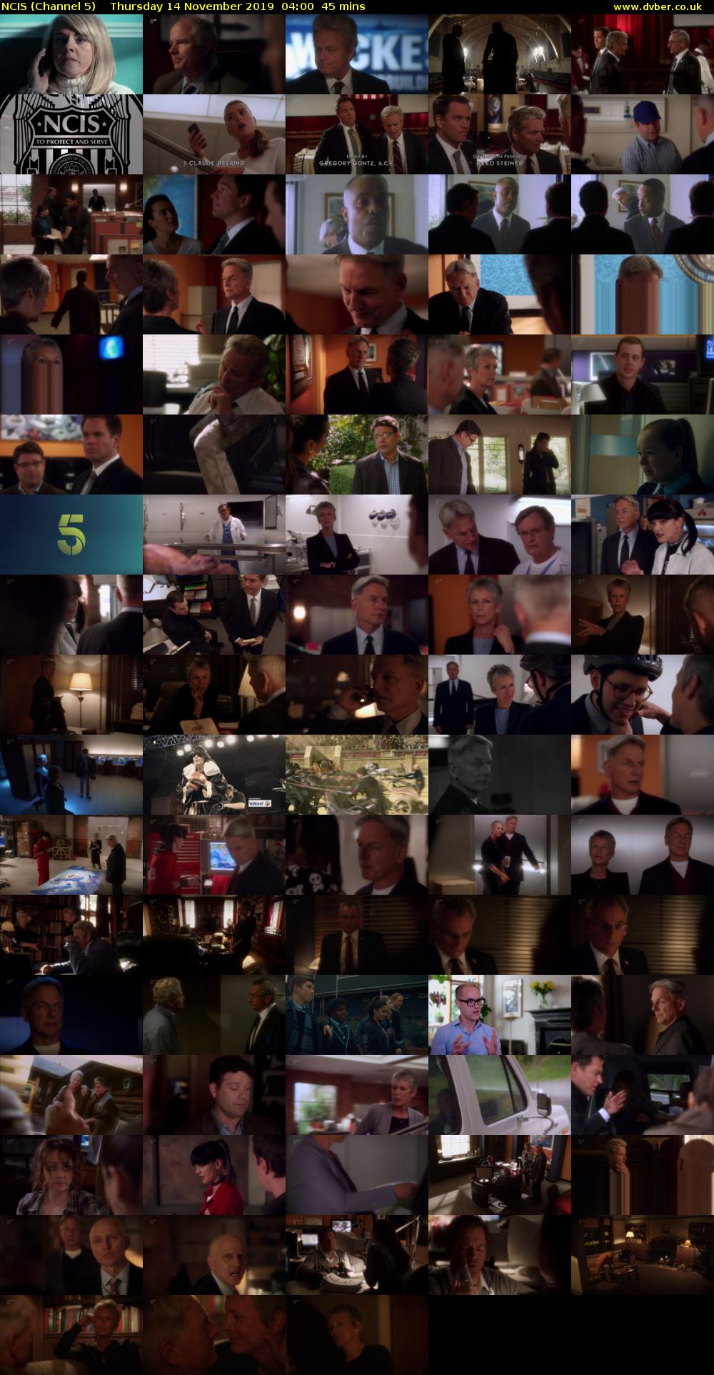 NCIS (Channel 5) Thursday 14 November 2019 04:00 - 04:45