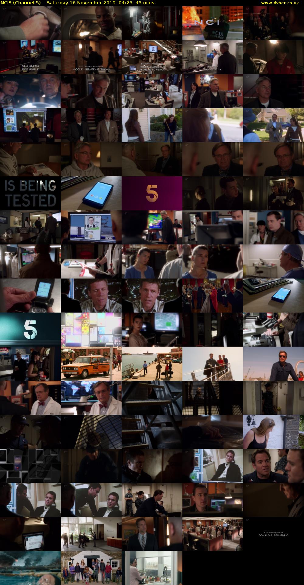 NCIS (Channel 5) Saturday 16 November 2019 04:25 - 05:10