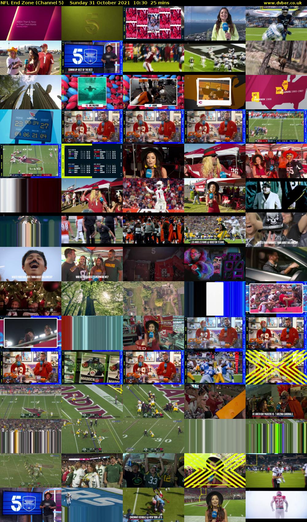 NFL End Zone (Channel 5) Sunday 31 October 2021 10:30 - 10:55