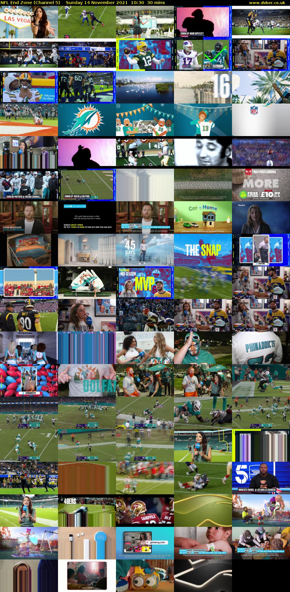 NFL End Zone (Channel 5) Sunday 14 November 2021 10:30 - 11:00