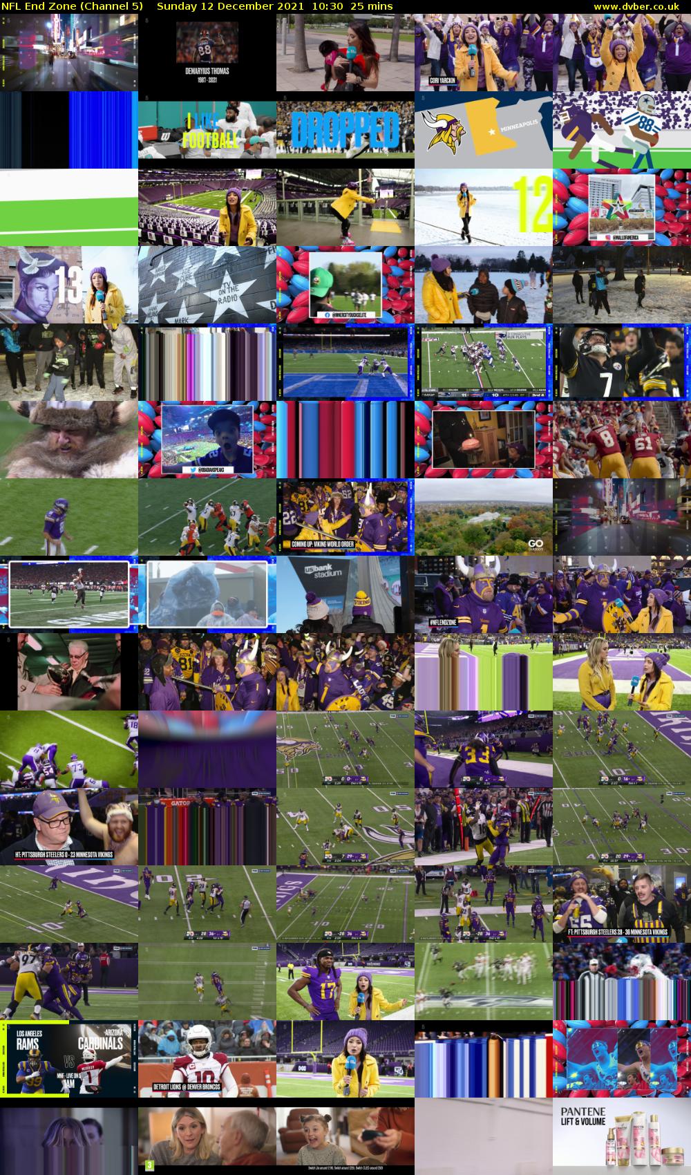 NFL End Zone (Channel 5) Sunday 12 December 2021 10:30 - 10:55