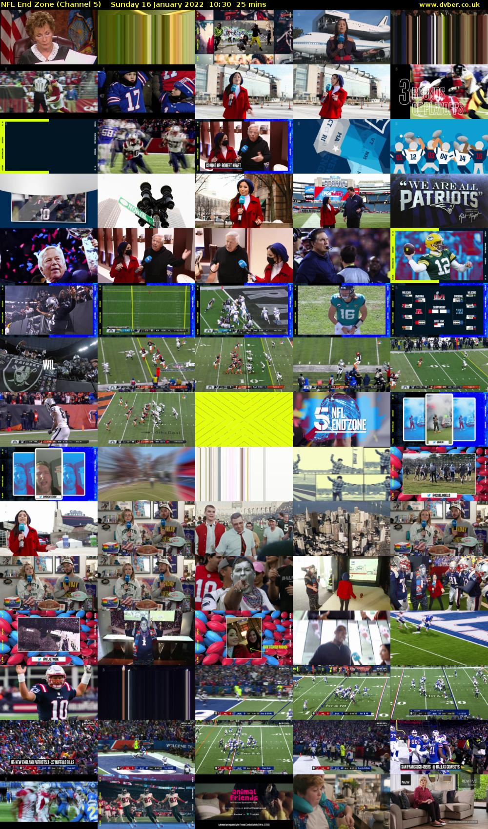 NFL End Zone (Channel 5) Sunday 16 January 2022 10:30 - 10:55