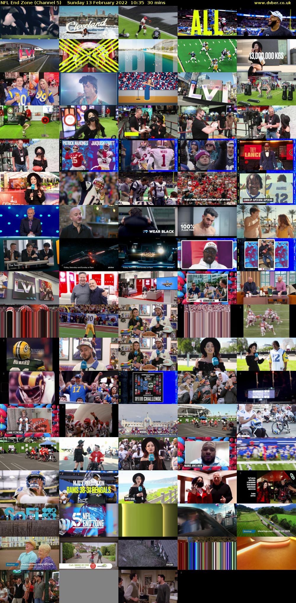 NFL End Zone (Channel 5) Sunday 13 February 2022 10:35 - 11:05