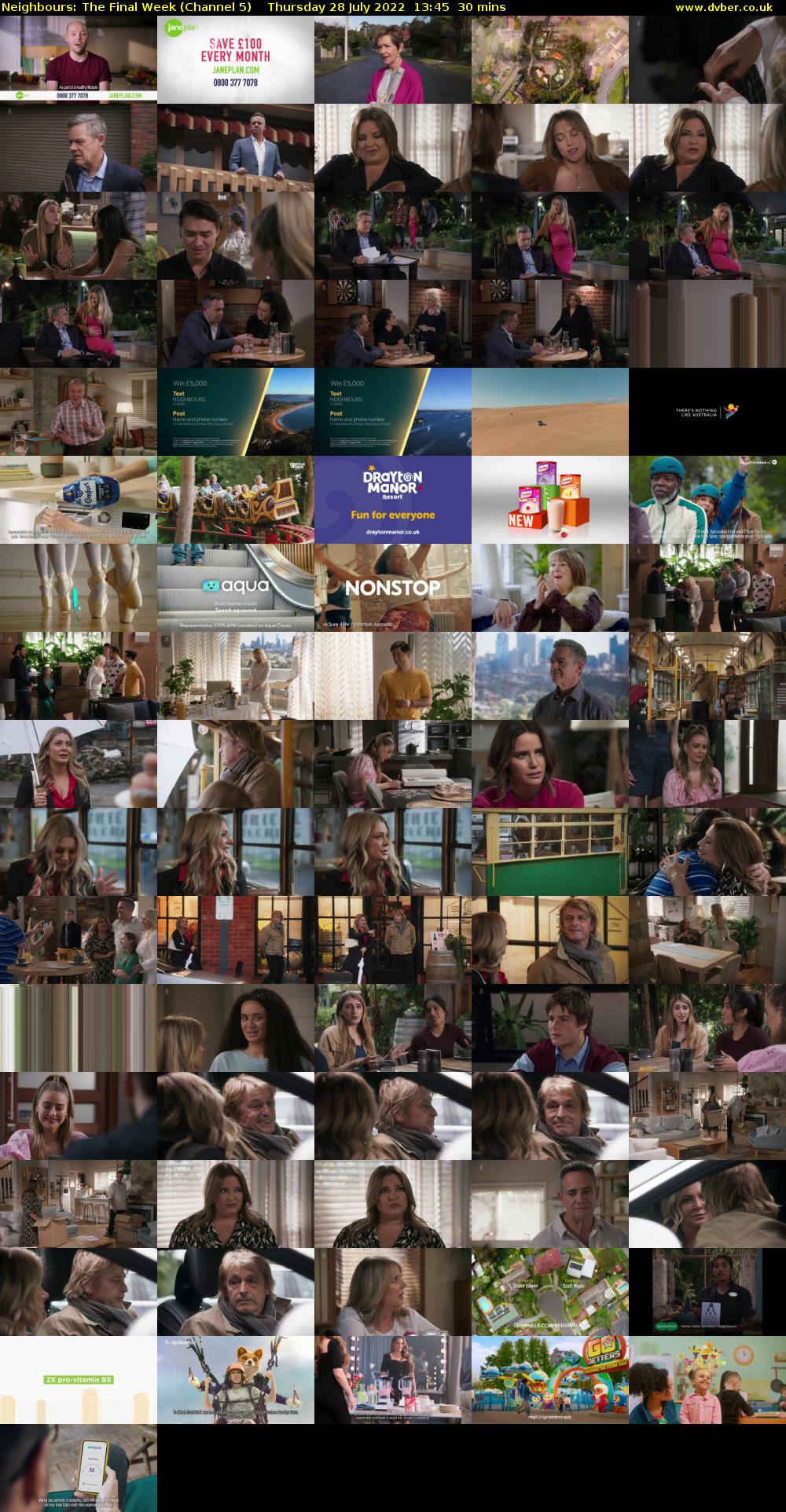 Neighbours: The Final Week (Channel 5) Thursday 28 July 2022 13:45 - 14:15