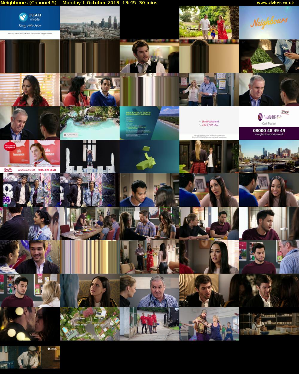 Neighbours (Channel 5) Monday 1 October 2018 13:45 - 14:15