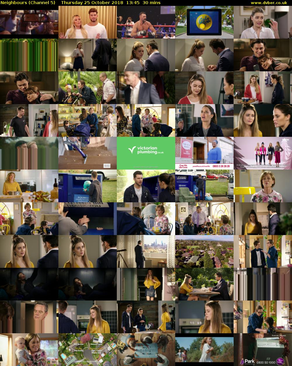 Neighbours (Channel 5) Thursday 25 October 2018 13:45 - 14:15