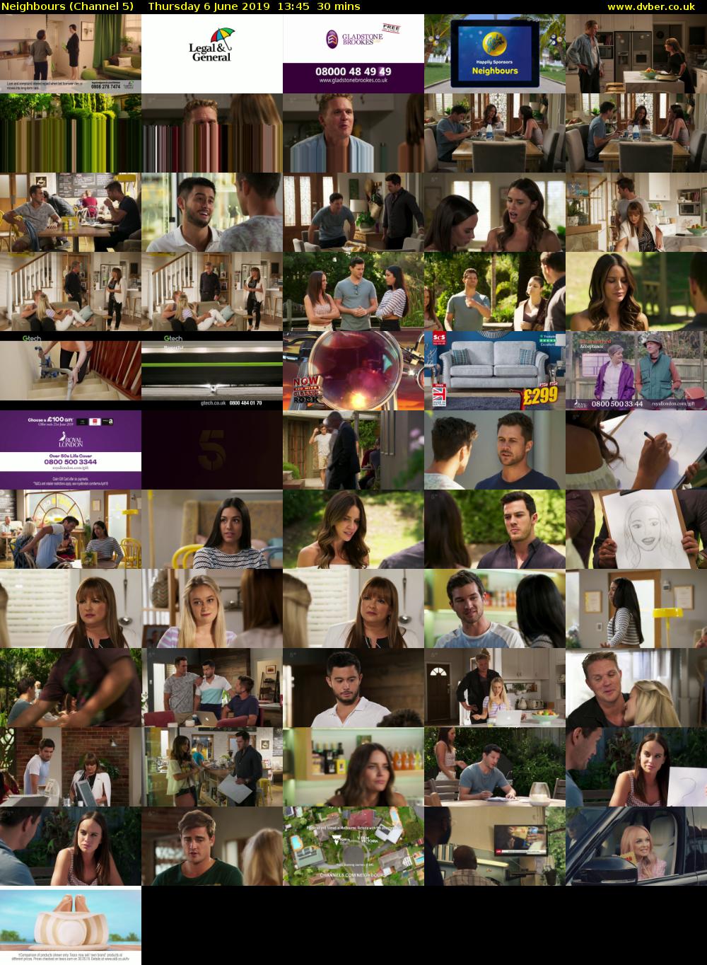 Neighbours (Channel 5) Thursday 6 June 2019 13:45 - 14:15