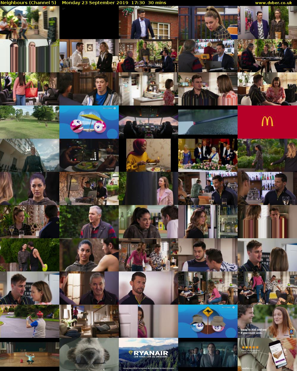 Neighbours (Channel 5) Monday 23 September 2019 17:30 - 18:00