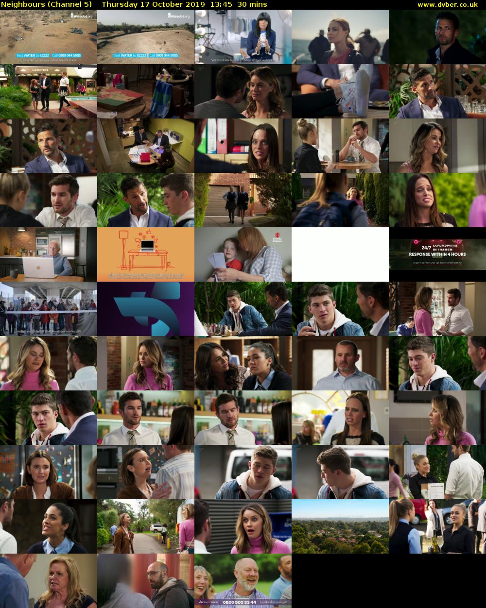 Neighbours (Channel 5) Thursday 17 October 2019 13:45 - 14:15