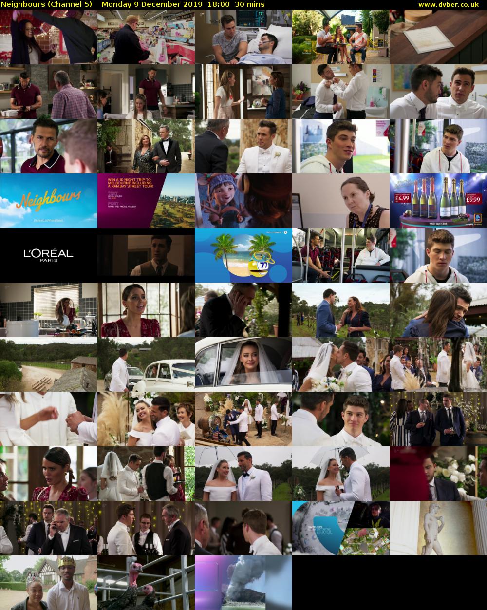 Neighbours (Channel 5) Monday 9 December 2019 18:00 - 18:30