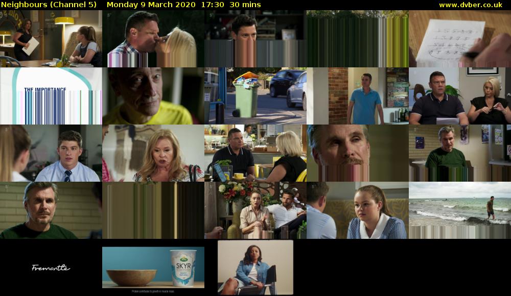 Neighbours (Channel 5) Monday 9 March 2020 17:30 - 18:00