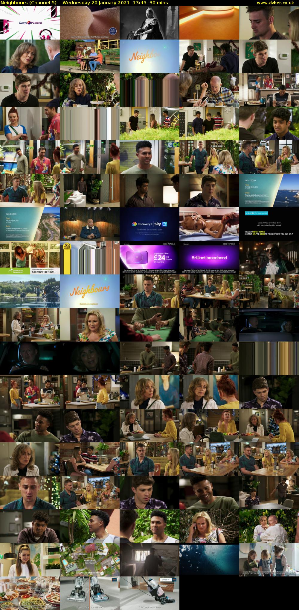 Neighbours (Channel 5) Wednesday 20 January 2021 13:45 - 14:15