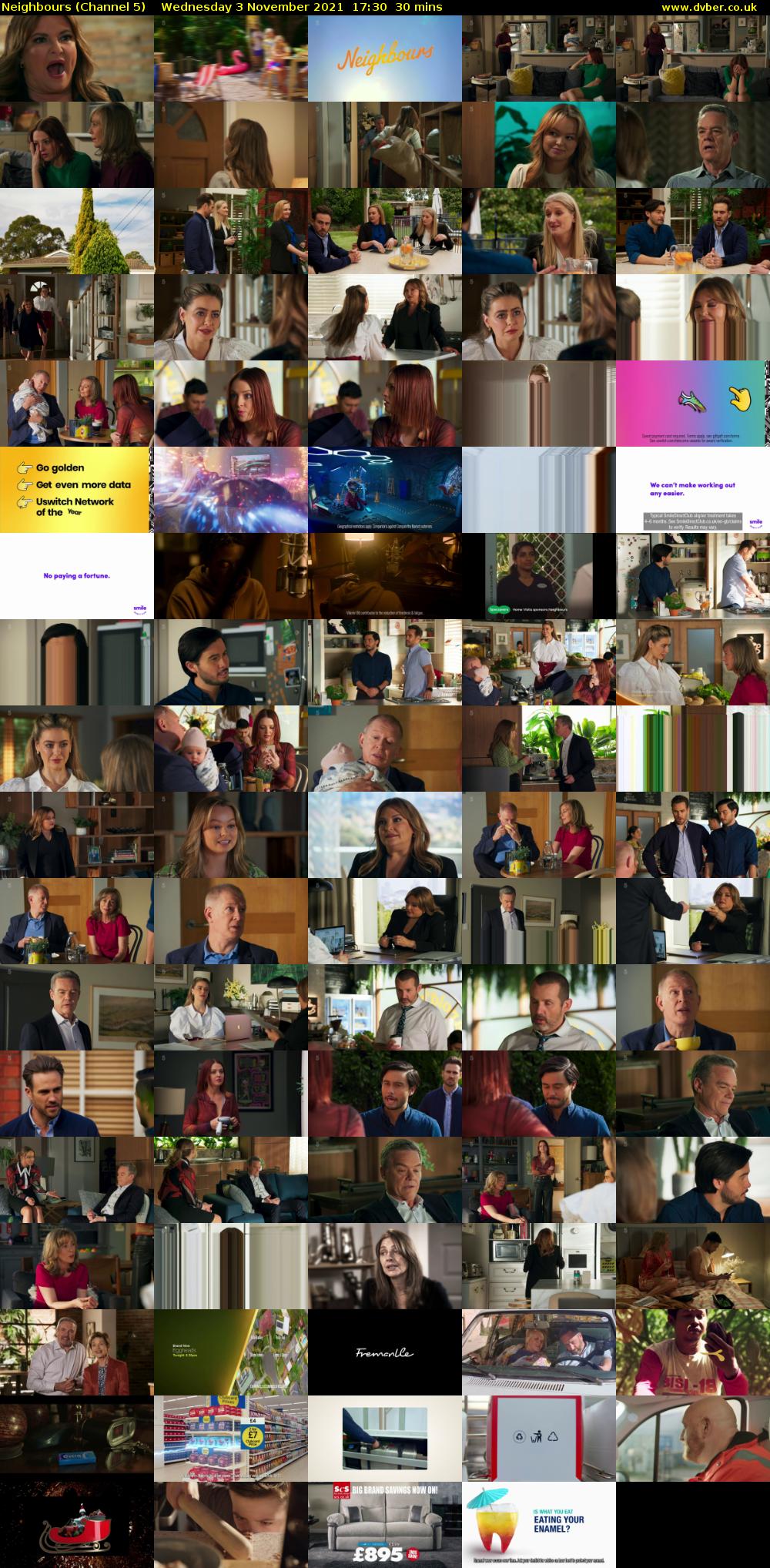 Neighbours (Channel 5) Wednesday 3 November 2021 17:30 - 18:00