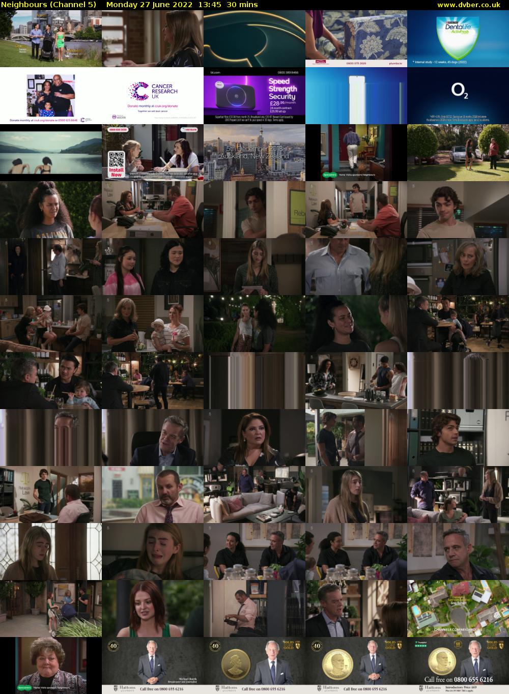 Neighbours (Channel 5) Monday 27 June 2022 13:45 - 14:15