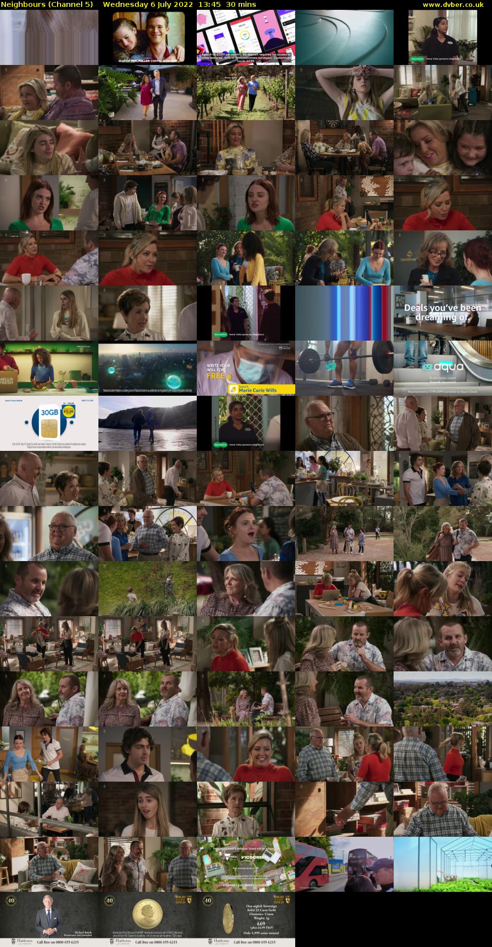 Neighbours (Channel 5) Wednesday 6 July 2022 13:45 - 14:15
