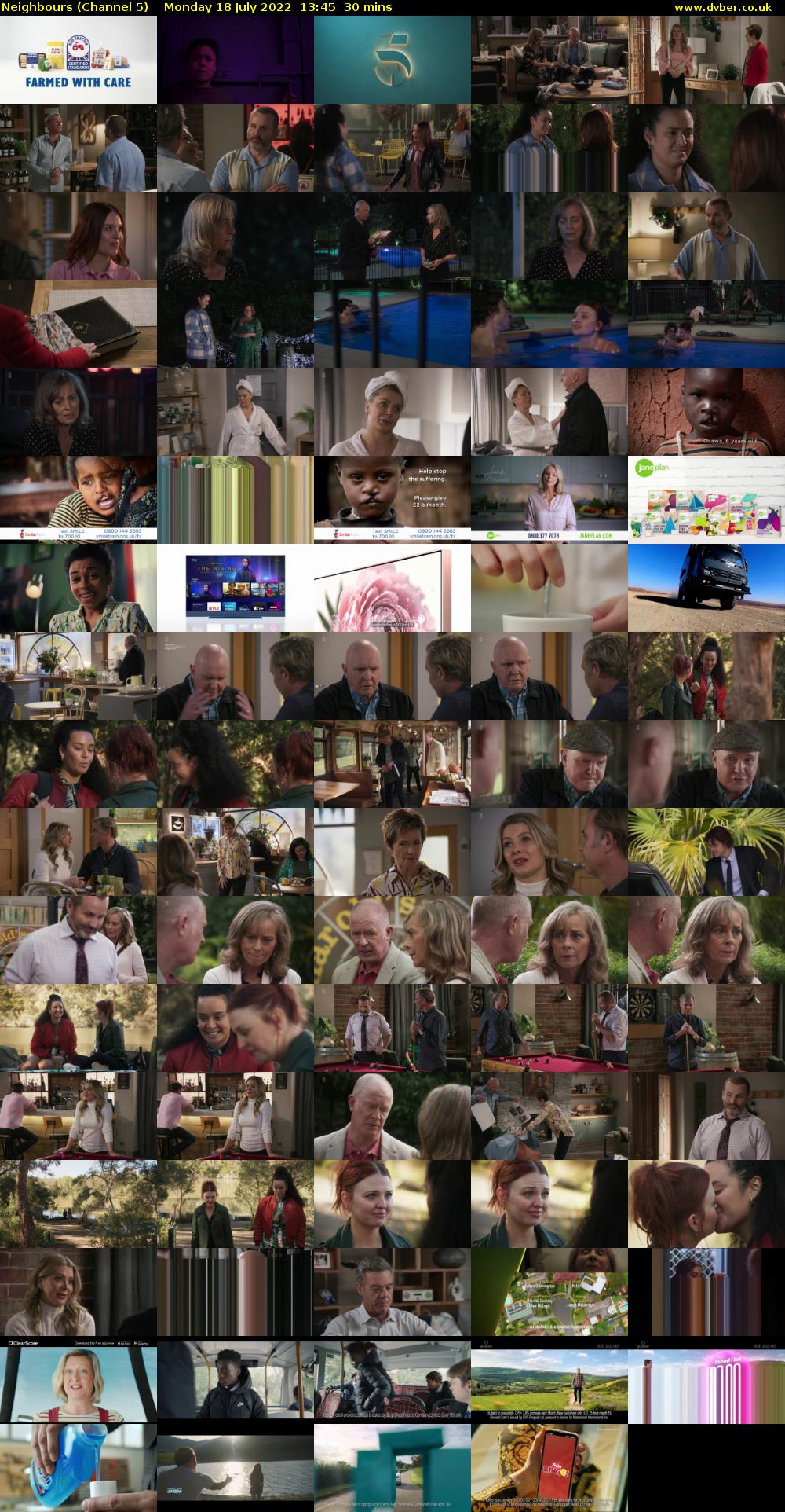 Neighbours (Channel 5) Monday 18 July 2022 13:45 - 14:15
