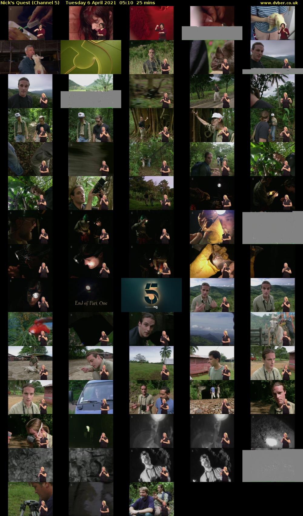 Nick's Quest (Channel 5) Tuesday 6 April 2021 05:10 - 05:35