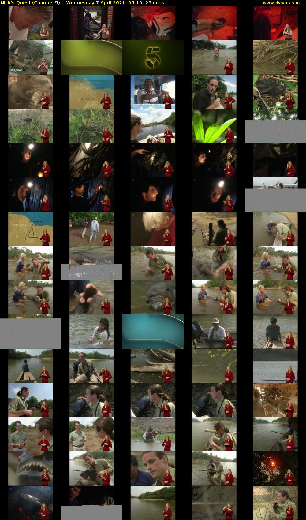 Nick's Quest (Channel 5) Wednesday 7 April 2021 05:10 - 05:35