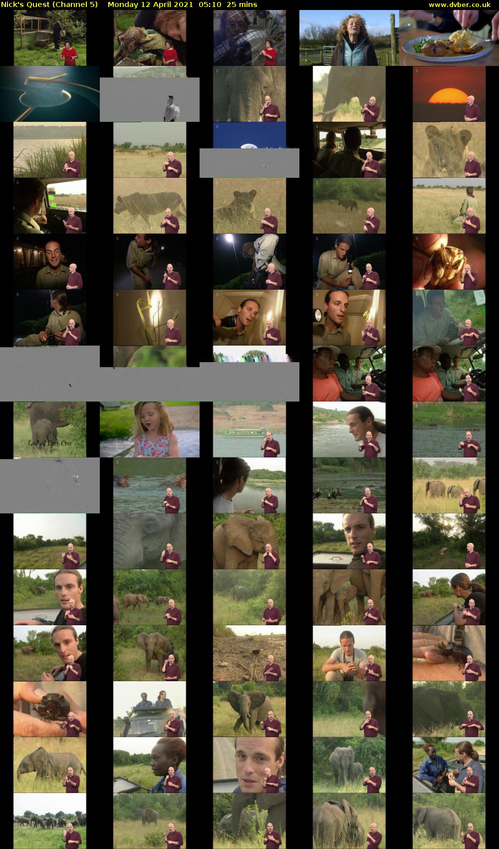 Nick's Quest (Channel 5) Monday 12 April 2021 05:10 - 05:35