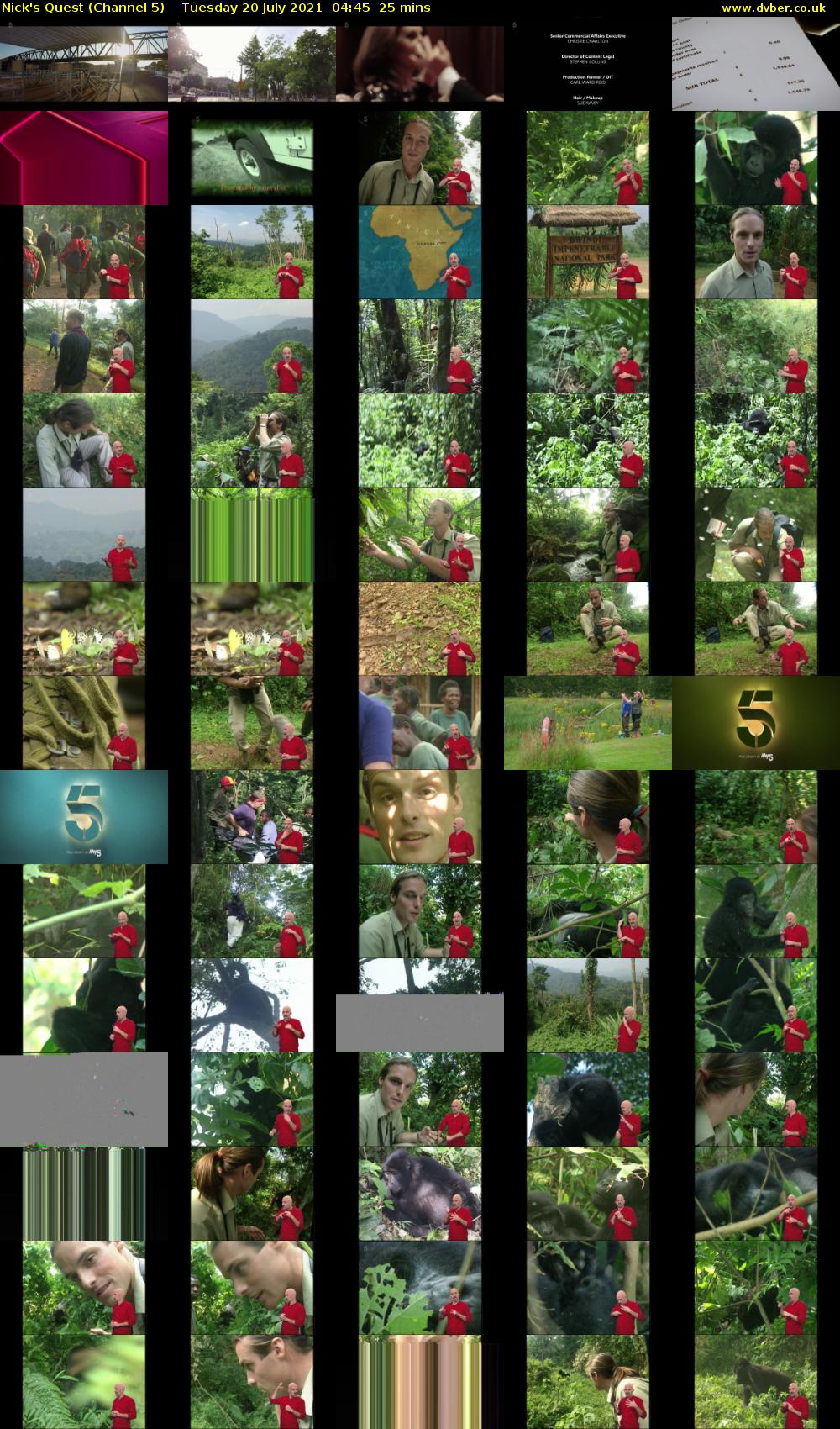 Nick's Quest (Channel 5) Tuesday 20 July 2021 04:45 - 05:10