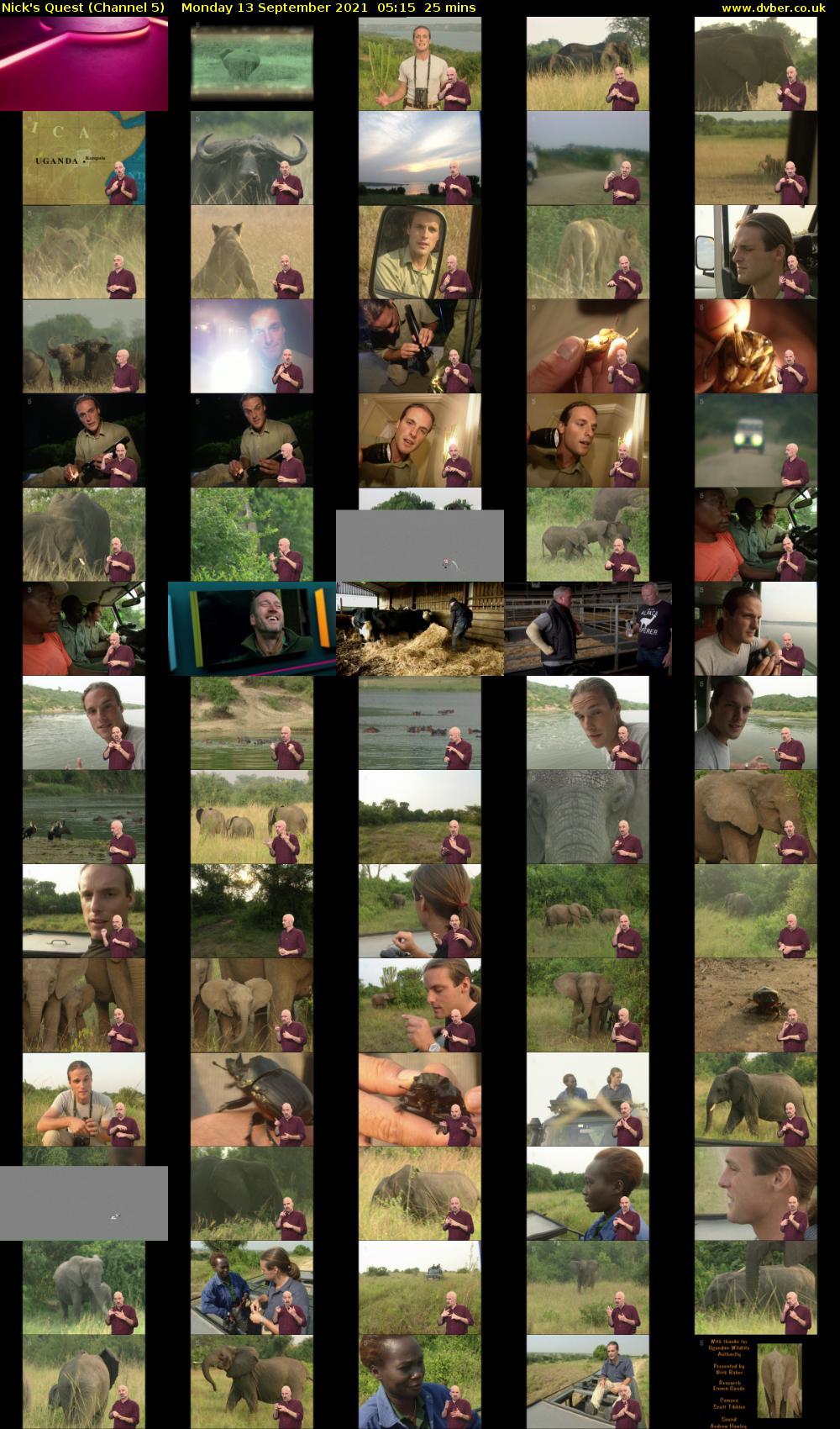 Nick's Quest (Channel 5) Monday 13 September 2021 05:15 - 05:40